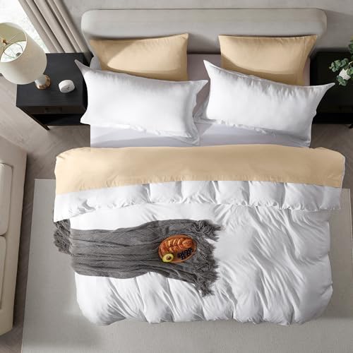 Hearth & Harbor Twin Duvet Cover Set - Twin/Twin XL Soft Prewashed White Duvet Cover, 2 Piece Set with Zipper Closure, 1 Duvet Cover 68x90 inches and 1 Pillow Sham Hearth & Harbor