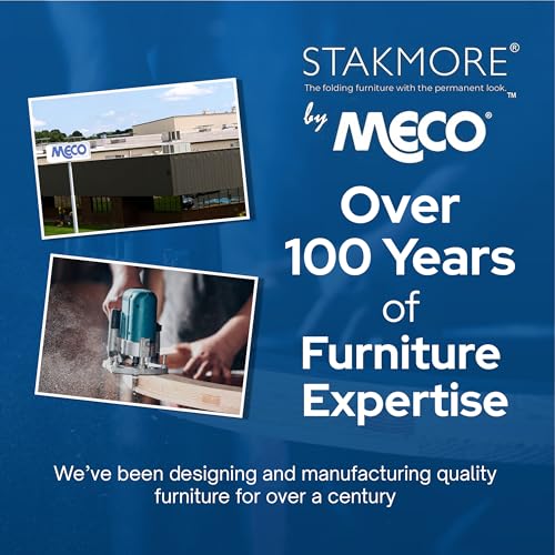 MECO Stakmore Traditional Expanding Table, Fruitwood Frame, 20 in x 40 in x 30.3 in MECO