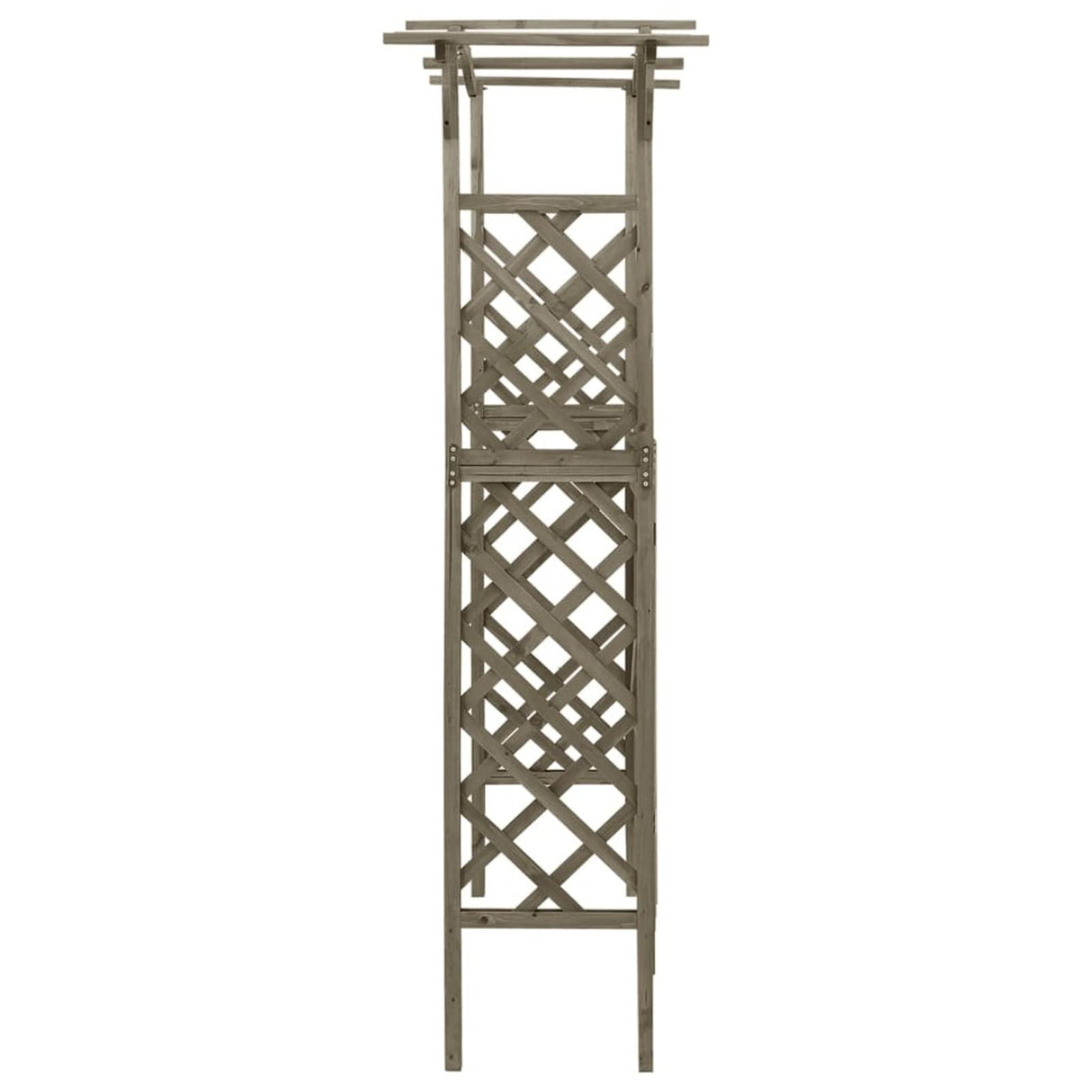 Gecheer Garden Arch Arbor Trellis with Gate, Pergola Planter Plant Support Archway for Climbing Raised Bed, Garden Arch Wedding Party Decoration Outdoor Garden Lawn Backyard 45.7"x15.7"x80.3" - Gray Gecheer