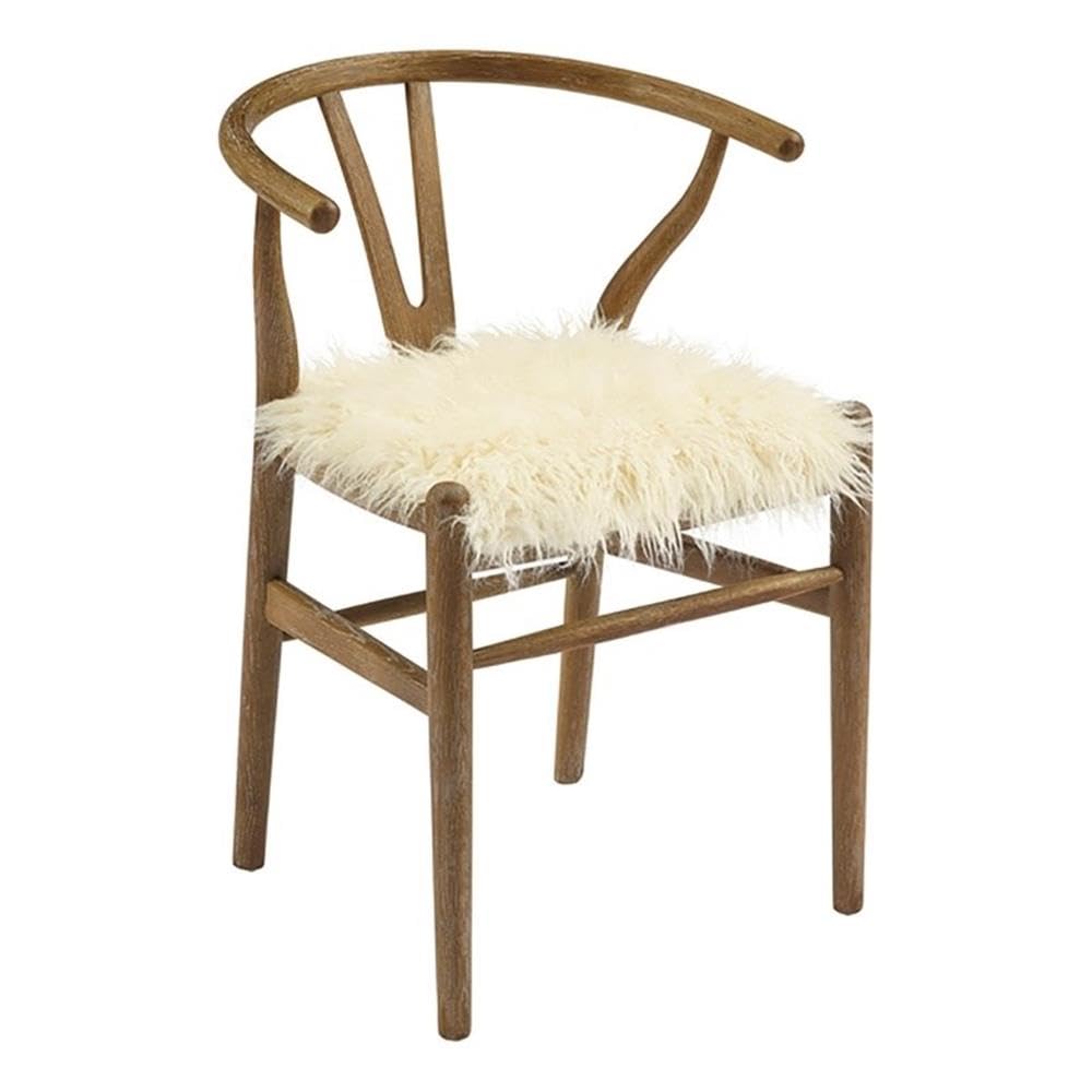 Riverbay Furniture 19.5'' Modern Wood Wishbone Chair in Gray Brown Riverbay Furniture