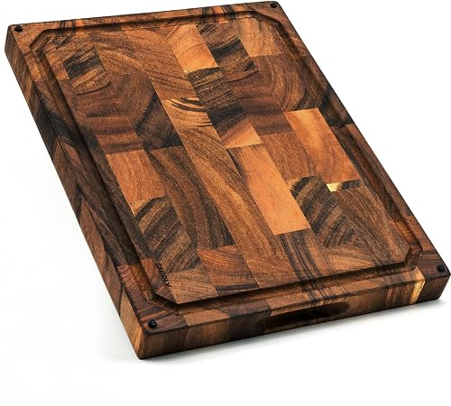 SMIRLY Butcher Block Large Extra Large Walnut Wood End Grain Cutting Chopping Board for Kitchen