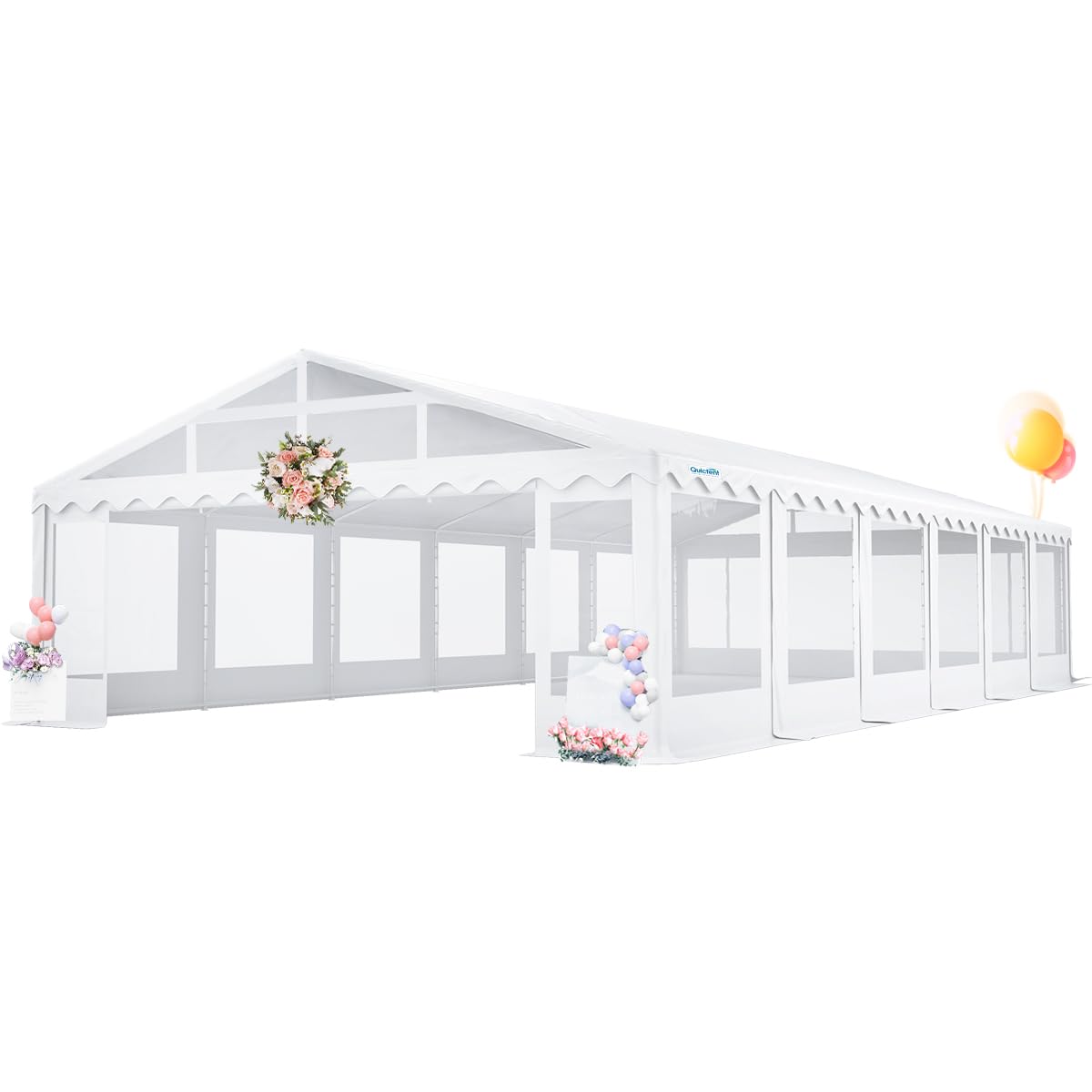 Quictent 20x40ft Clear Side Party Tent Heavy Duty Upgraded Galvanized Outdoor Wedding PVC Canopy Gazebo Vinly Event Shelters with Removable Transparent Sidewalls for Commercial & Residential Use Quictent