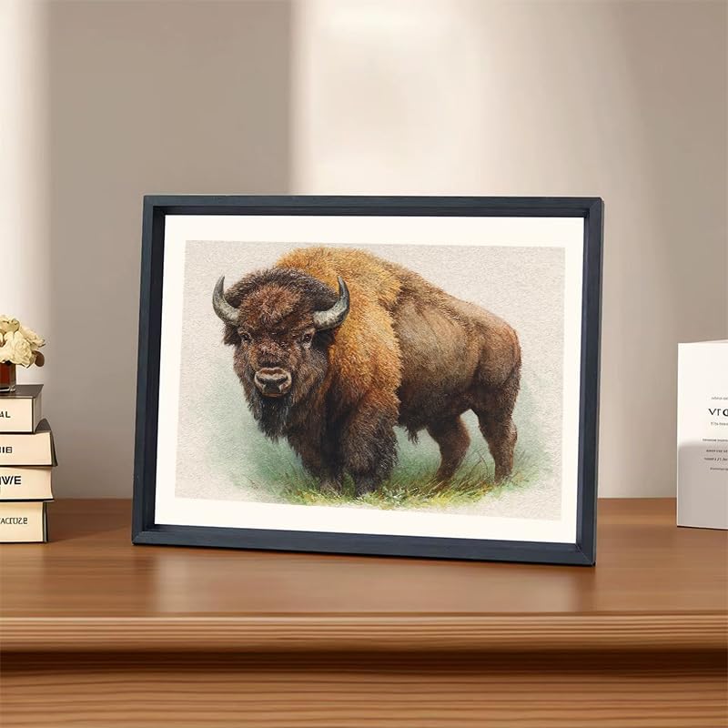 CDYCNXZ Buffalo Bison Diamond Art Painting Kits Animals Wildlife Round 5D Full Drill Diamond Dots Craft for Adults Beginner Wall Decor 12x16 inch CDYCNXZ