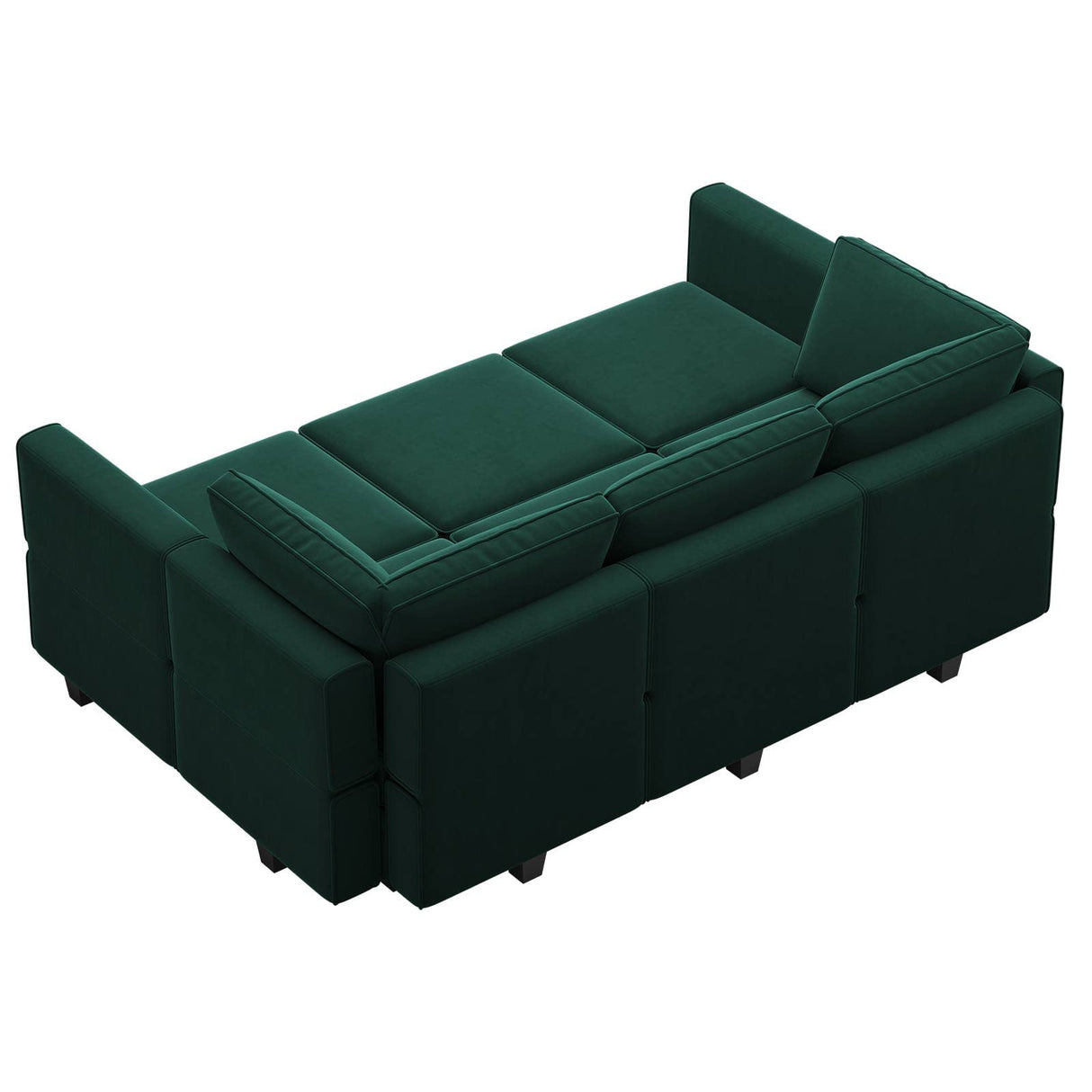 Belffin Modular Velvet Sectional Sofa with Chaise Lounge Sectional Sleeper Sofa with Storage Chaise Bed Couch for Living Room Green Belffin