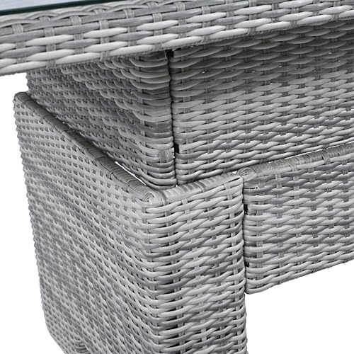 YOPTO 8-Piece Outdoor Furniture Couch Set,Rattan Patio Conversation Sectional Sofa Set with Adjustable Table,Recliners W/Extendable Side Tables & 2 Movable Ottomans,for Patio,Lawn,Backyard,Pool,Beige YOPTO