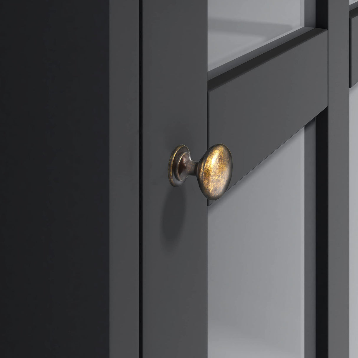 LUMISOL Entertainment Wall Unit with Bridge and Wine Cabinet, Multifunctional TV Stand with Storage Shelves for TVs Up to 70”, Entertainment Center with Tempered Glass Door for Living Room, Black LUMISOL