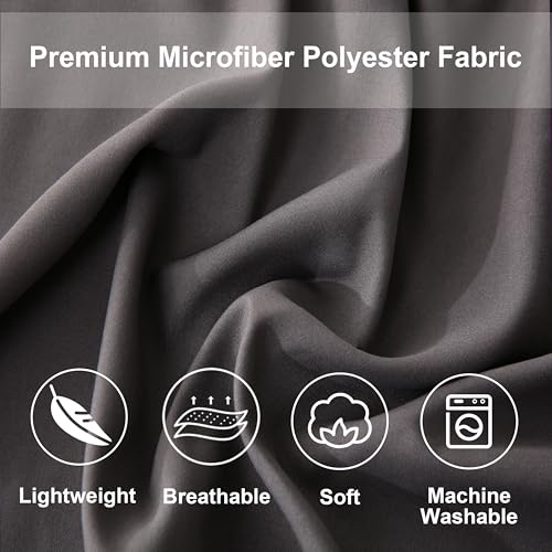 DOWNCOOL Full Size Comforter Sets, 7Pcs Full Size Bedding Sets Black/Grey, All Season Down Alternative Bedding Comforter Sets with Comforter, Flat Sheet, Fitted Sheet, 2 Pillow Shams & 2 Pillowcases DOWNCOOL