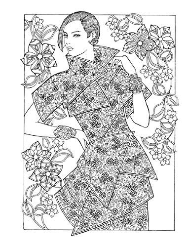 Creative Haven Fantasy Fashions Coloring Book (Adult Coloring Books: Fashion) Dover Publications