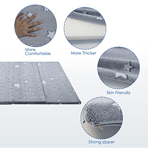 MeMoreCool Kids Floor Mattress, Play Mat Muscle Mat Large 6x4 FT, Thicken Foam Futon Mattress for Playroom, Foldable Sleeping Crawling Pad for Children’s Play Area MeMoreCool