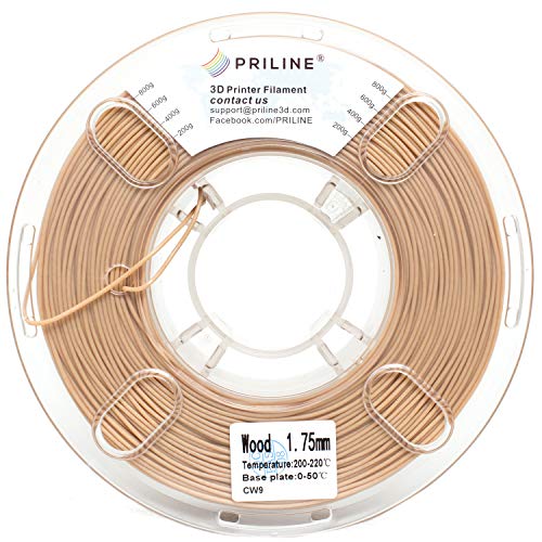 PRILINE 1kg Wood PLA Filament 1.75 3D Printer Filament(The Layer Should be Thicker Than 0.2mm and The Nozzle Should be Bigger Than 0.4mm) PRILINE