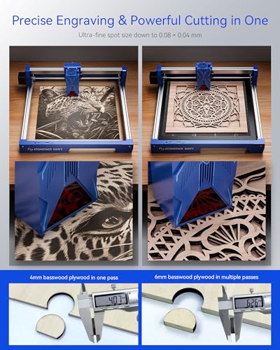 ATOMSTACK Swift 7W Laser Engraver, Swift 7W Laser Cutter, 0.06mm High Accuracy Laser Engraving Machine for Wood and Metal, Dark Acrylic, Glass, Leather ATOMSTACK