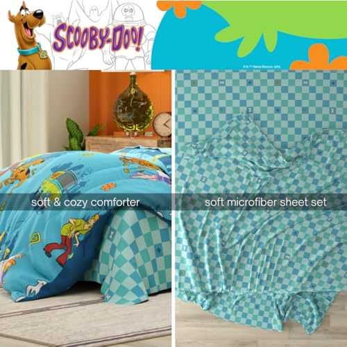 Franco Scooby Doo Scoobtober Bedding 7 Piece Super Soft Reversible Comforter and Sheet Set with Sham, Full, (Officially Licensed Product) Franco