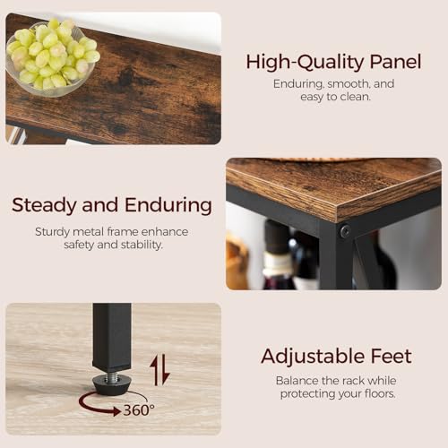 MAHANCRIS 47.2" Sofa Table, Industrial Console Table, 3-Tier Narrow Side Table with Open Shelves, Foyer Table for Entryway, Hallway, Kitchen, Living Room and Bedroom, Rustic Brown CTHR800201 MAHANCRIS
