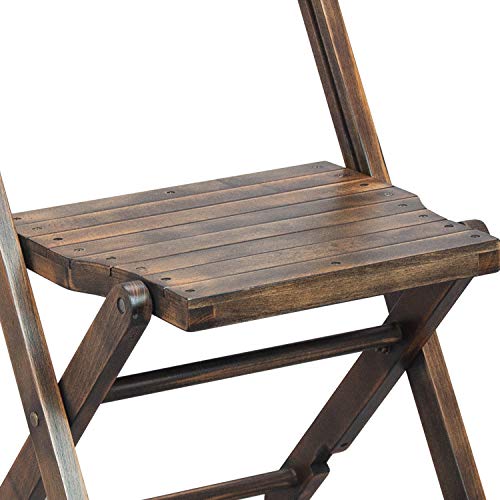 EMMA + OLIVER Natalie Wooden Folding Chair, Commercial Event Chair with Slatted Seat, Beechwood Frame, Open Back Design, No Assembly Required, Antique Black EMMA + OLIVER