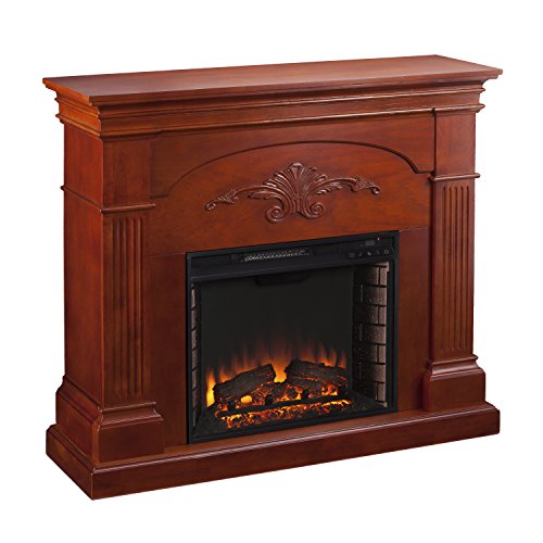 SEI Furniture Sicilian Harvest Traditional Style Electric Fireplace, Warm Brown Mahogany, 44.75 W x 14 D x 40.25 H (inches) SEI Furniture