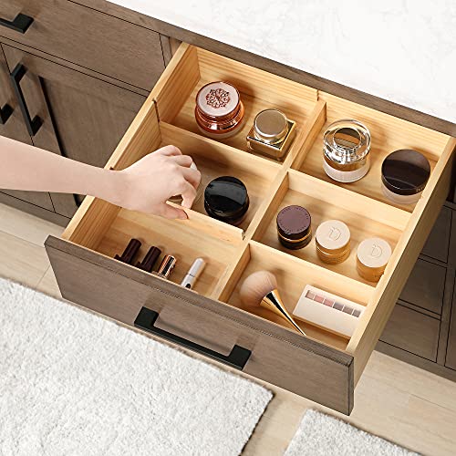 OVE Decors Maya Plus 72 in. Double Sink Bathroom Vanity in Almond Latte Finish, Black Hardware and Included Power Bar OVE Decors