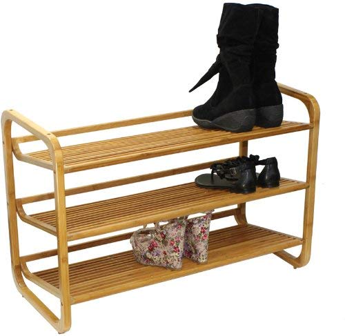 Oceanstar 3-Tier Bamboo Shoe Rack, Brown Oceanstar