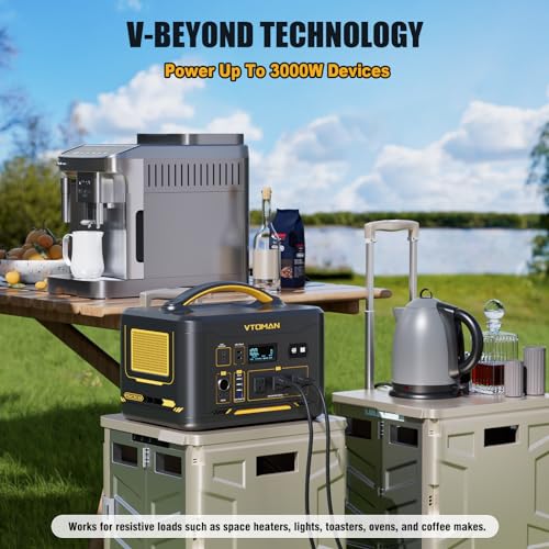 VTOMAN Jump 1500X Portable Power Station 1500W (3000W Peak), 828Wh LiFePO4 (LFP) Battery Powered Generator with Expandable Capacity, 3x Pure Sine Wave 1500W AC Outlets, 2xPD 100W, 3x Regulated 12V DC VTOMAN