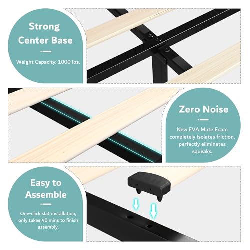 iPormis Modern Upholstered Queen Bed Frame with 4 Storage Drawers and Charging Station iPormis