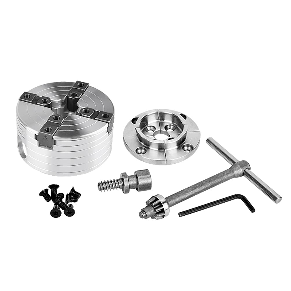 NAGU 1" X 8TPI Direct Thread Wood Turning Chuck with 2"Jaw Set and Woodscrew and T-Bar Wrench 3-3/4" Wood Turning Chuck with 2"Jaw Set NAGU