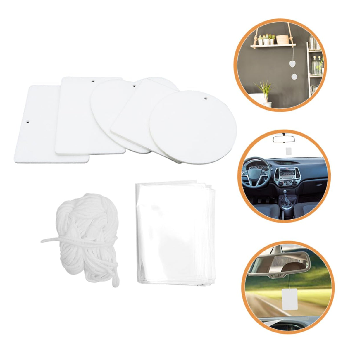 PartyKindom 1 Set Air Freshener Sublimation Car Freshener Blanks Sublimation Blanks Products PartyKindom