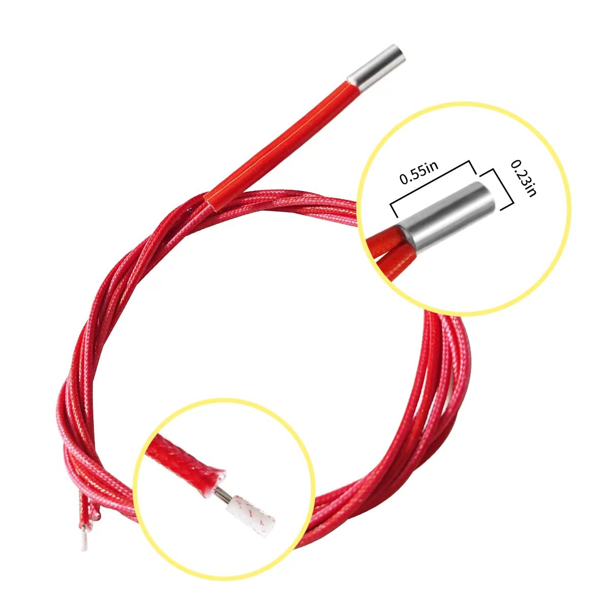 5 Pieces for 3D Printer 24V 40W Cartridge Heater 620 Ceramic Hot End for Models CR-10S Pro, Ender-3 Pro, Ender 3, Ender 3X, Prusa Mendel, Ender 3 V2, Anet E10... Creality Thermistors Temp Resistor SHIJUNHE