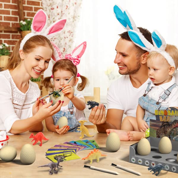 EARTH'SCODE Dinosaur Eggs Excavation Dig Kit, 12 Dino Egg with 12 Cute Unique Dinosaurs Inside Toys for Best Holiday & Birthday Archaeology Science STEM Crafts Gifts for Kids 3-12 Years Old EARTH'SCODE