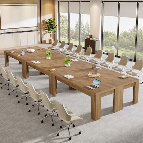 Tribesigns 6.5 ft Conference Table, 78.74-Inch Narrow Long Rectangular Conference Room Table for 6-8 People, Business Furniture Boardroom Desk for Office Meeting Seminar, Brown Tribesigns