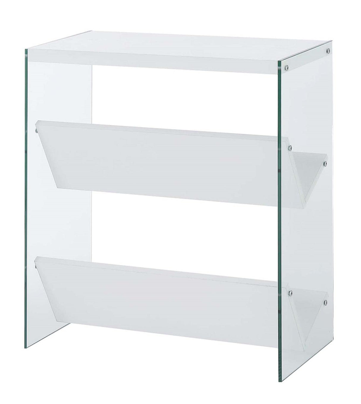 Convenience Concepts Soho Bookcase, White / Glass Convenience Concepts