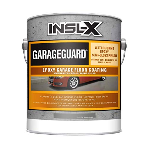 INSL-X EGG310S9A-1K Garage Guard Waterbased Epoxy Semi-Gloss Paint 1 Gallon Kit Showroom Gray INSL-X