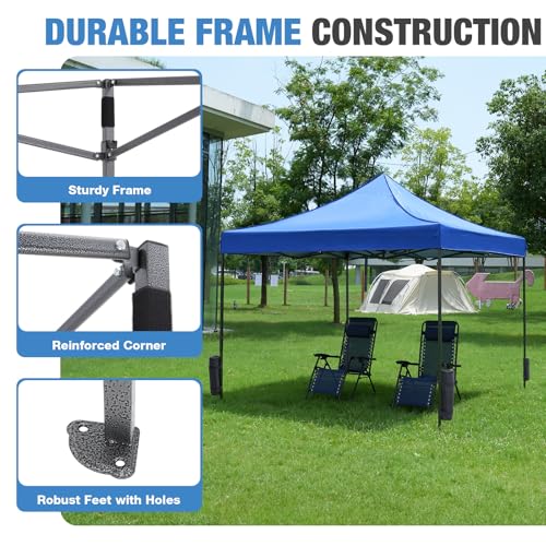 NEWBULIG Pop Up Canopy 9.5x9.5 FT Easy Up Tents for Camping Parties Events Beach Backyard Portable Outdoor Shelter Heavy Duty Instant Sun Shade with Sand Bags NEWBULIG