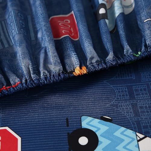 MAG 3 Pcs Cars Sheets Transportation Vehicle Full Sheets Set,for Kids Boys Girls Teens and Car Lovers,Full Car Bedding Set,1 Fitted Sheet 14'' Deep Pocket and 2 Pillowcase. MAG