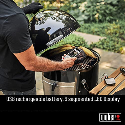 Weber Instant‑Read Thermometer Probe, Black/Silver – Fast Digital Grill & Kitchen Thermometer with 15‑Second Readout, Auto Shutoff & Fahrenheit/Celsius Options - Grill Accessory