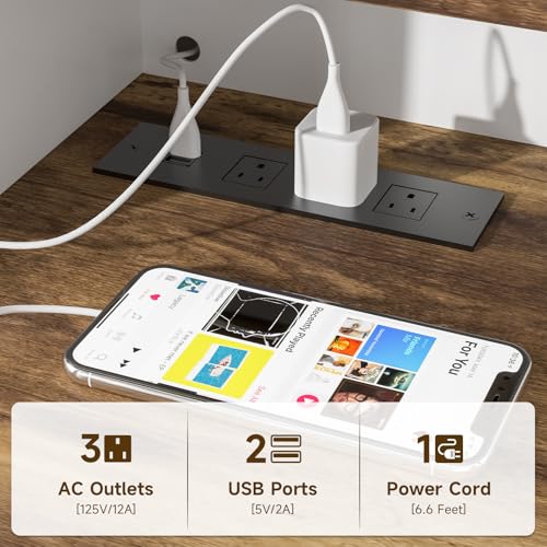 Vabches 51" Executive Desk Farmhouse Home Office Desk with Charging Station, LED Light, File Drawer, Storage Cabinet, Monitor Stand, Wood Computer Desk with Hutch for Work Study Writing (White) Vabches