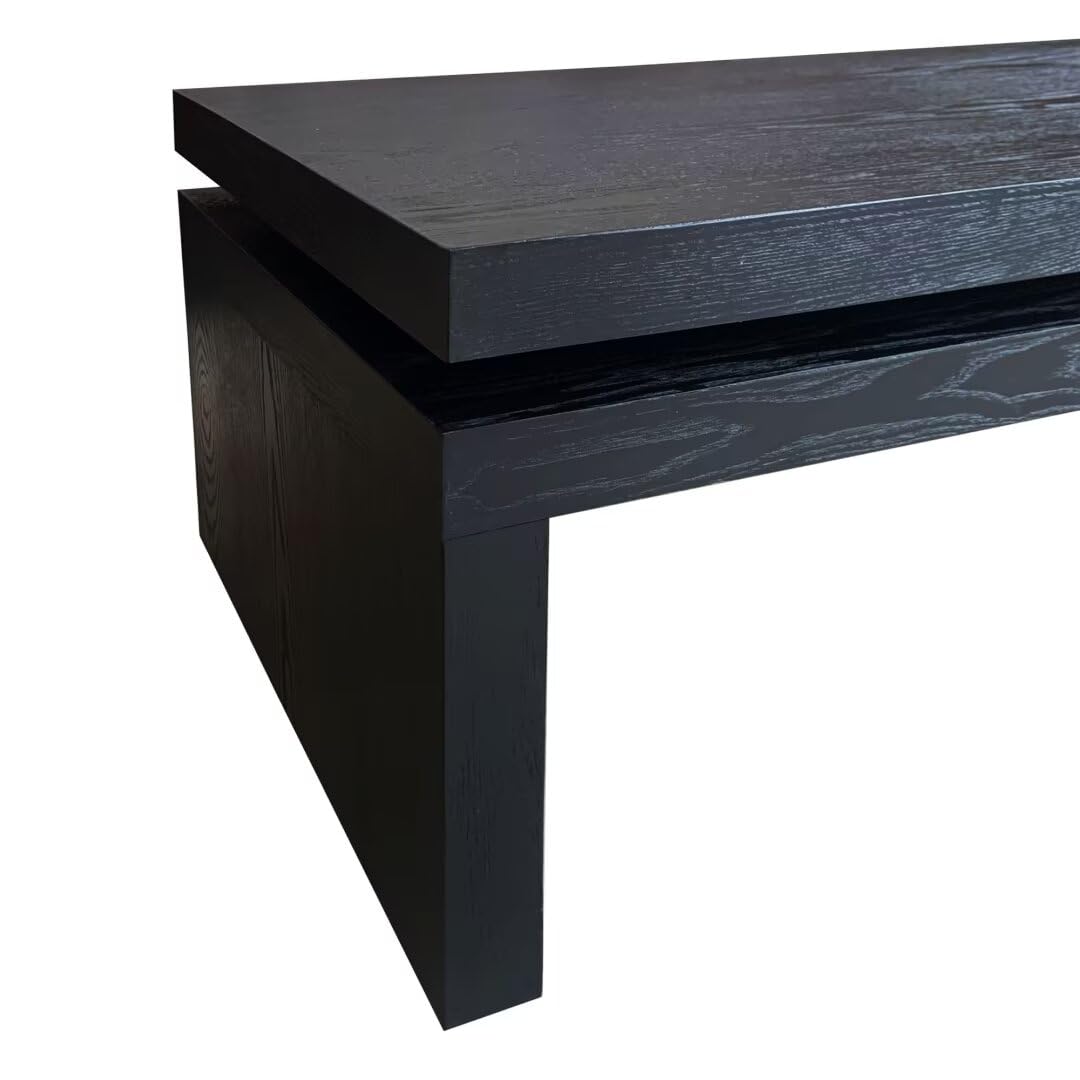 Modern Coffee Table, Black Wooden Coffee Table, Rectangle Cocktail Tea Table for Living Room, 47.6" L* 23.6" W * 16.3" H JIJIWANG