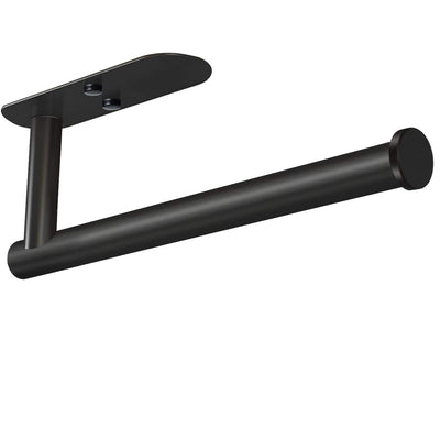 VAEHOLD Adhesive Paper Towel Holder Under Cabinet Wall Mount for Kitchen Paper Towel, Black Paper Towel Roll Holder Stick to Wall, SUS304 Stainless Steel(Black)