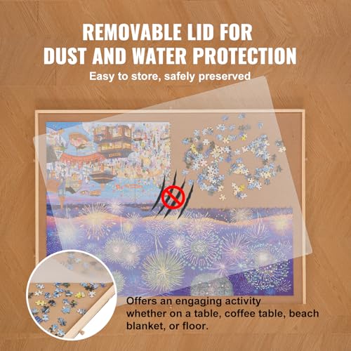 VEVOR 2000 Piece Puzzle Board with 6 Drawers and Cover, 40.2"x29.4" Rotating Wooden Jigsaw Puzzle Plateau, Portable Puzzle Accessories for Adult, Puzzle Organizer & Puzzle Storage System, Gift for Mom VEVOR