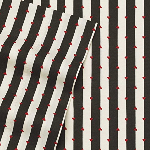 Betsey Johnson - Queen Bed Sheets, Soft & Lightweight Bedding, Fade & Wrinkle Resistant (Wonderland Stripe, Queen) Betsey Johnson