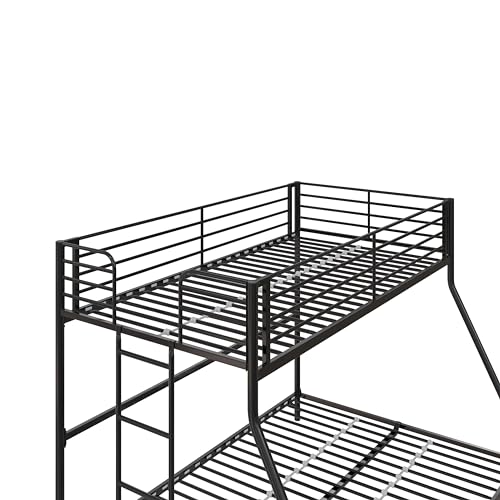 DHP Daven Quick-Assembly Twin-Over-Full Metal Bunk Bed with Ladder and Guardrails, Black DHP