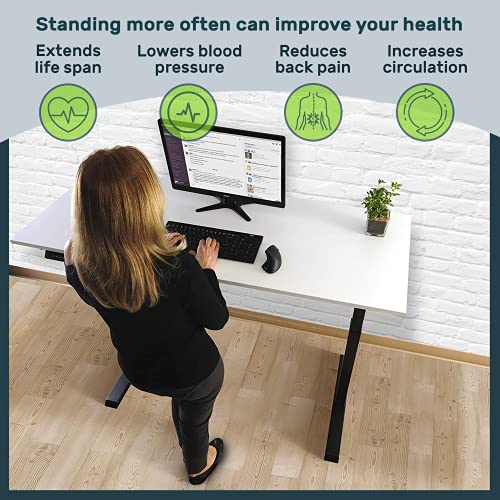 TechOrbits Electric Standing Desk Frame 60 x 24 Inch Tabletop - Motorized Workstation Two Leg Stand Up Desk with Memory Settings and Telescopic Sit Stand Height Adjustment (Black Frame/Wood BrownTop) TechOrbits