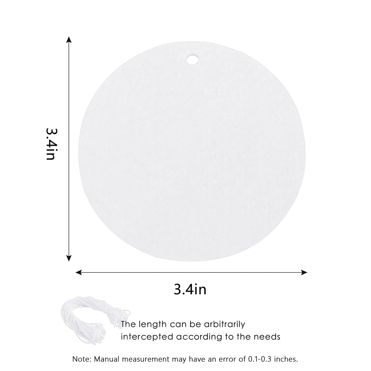 MAIKESUB 25 Pieces Round Sublimation Air Freshener Blank Sheets Car Scented Hanging Sheets Felt Air Freshener White Fragrant Sheets with 25 Pieces Bags and Elastic Rope for Car Interior Use and Decor MAIKESUB