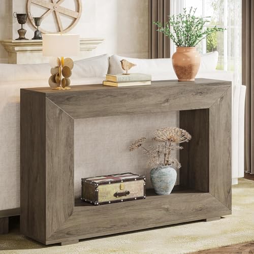 Tribesigns Farmhouse Console Table, 47 Inches Entryway Console Table with Storage, Industrial Hallway Accent Table for Living Room, Entrance Tribesigns