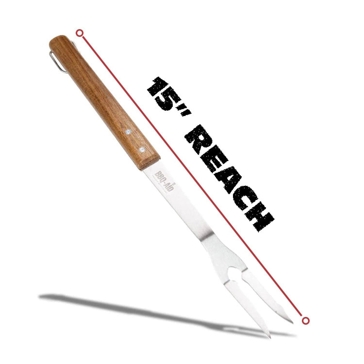 BBQ-AID 3 Piece Grill Set BBQ Accessories - Kitchen Tongs, Metal Spatula & Fork Utensils - Heavy Duty Stainless Steel Barbecue Grill Utensils for Outdoor Grill with Solid Sturdy Wood Handles BBQ-Aid