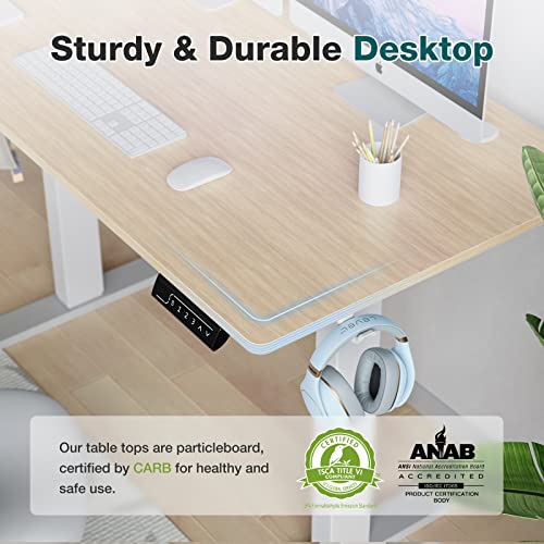 Sweetcrispy Electric Standing Desk, 40 x 24in Adjustable Height Electric Stand up Desk Standing Computer Desk Home Office Desk Ergonomic Workstation with 3 Memory Controller, Bamboo Texture Sweetcrispy