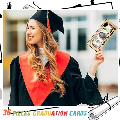 TM TEEMAN Personalozed Graduation Money Holder 2024, Custom 2024 Graduation Gifts, Grad Money Gifts, Unique Greeting Cards, Cash Gift Ideas for Graduation, Hanging Double-Layer Cash Holders (s4) TM TEEMAN