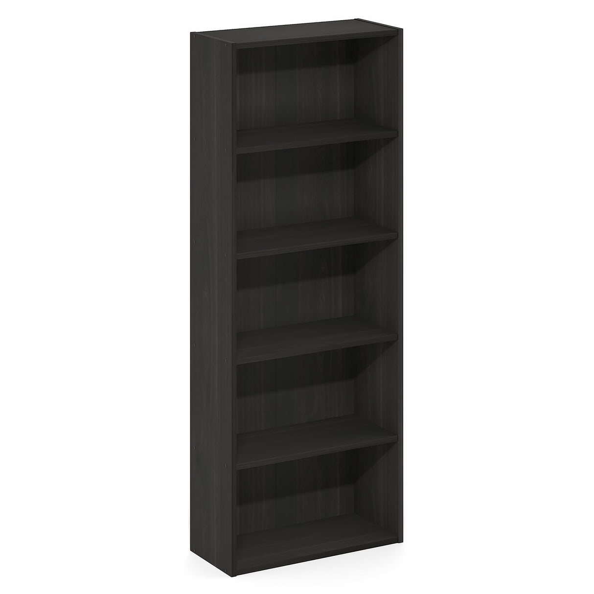 Furinno Basic Book Shelf, 5-Tier Bookshelf, Cube Storage Organizer Bookcase with Open Shelf, 7 x 17 x 44, for Living Room, Bedroom, Home Office, Espresso Furinno
