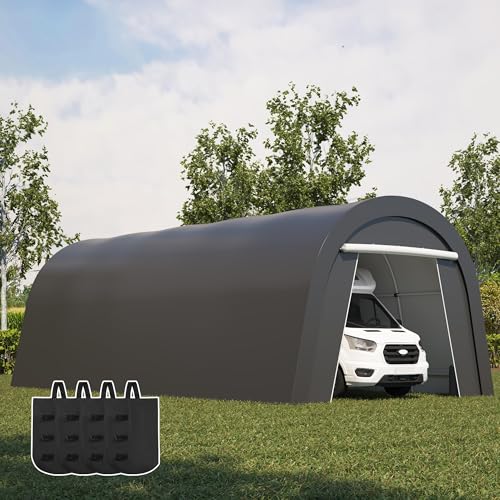 Wisteria Lane Heavy Duty Carport with 4 Cloth Bags, All-Weather Portable Garage with 2 Roll-up Doors, Car Canopy Storage Shelter Shed for Boat, Truck, or Garden Tools, 12' x 25' Wisteria Lane