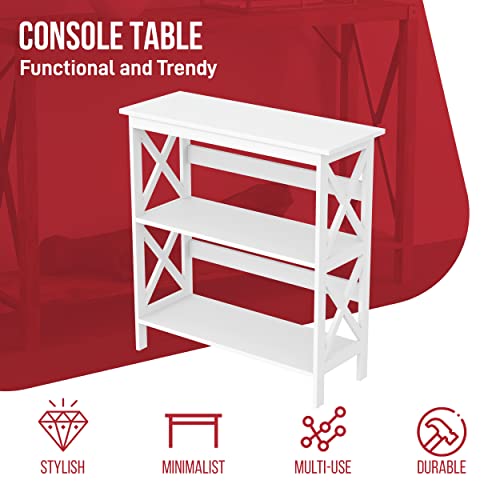 Safdie Console Sofa Table, 11.82" L x 31.5" W x 32.5" H, White Safdie