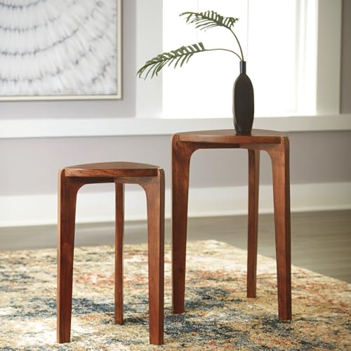 Signature Design by Ashley Brynnleigh Contemporary Nesting Accent Table, Set of 2, Light Brown Signature Design by Ashley