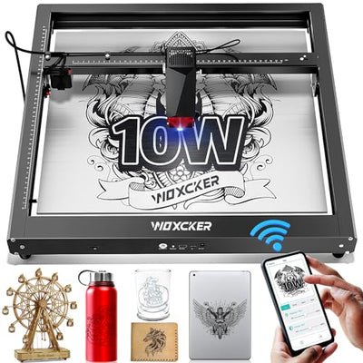 Laser Engraver, Woxcker JL7 10W with 400x400mm Bed Size 0.01mm High Precision High-Speed Laser Engraving and Cutting Mahcine for Wood Metal Leather Glass Stone(Class 1 Output Wattage 10000mW)